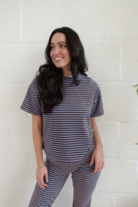 brown stripe top