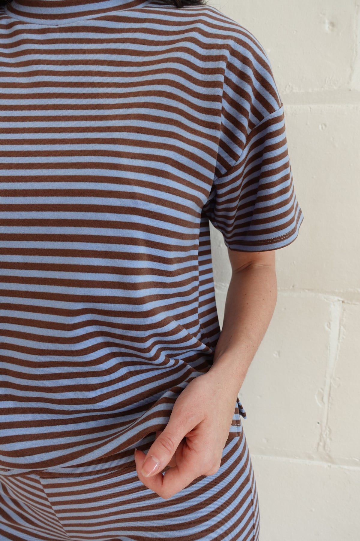 brown stripe top