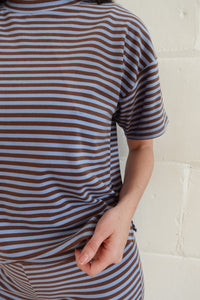 brown stripe top