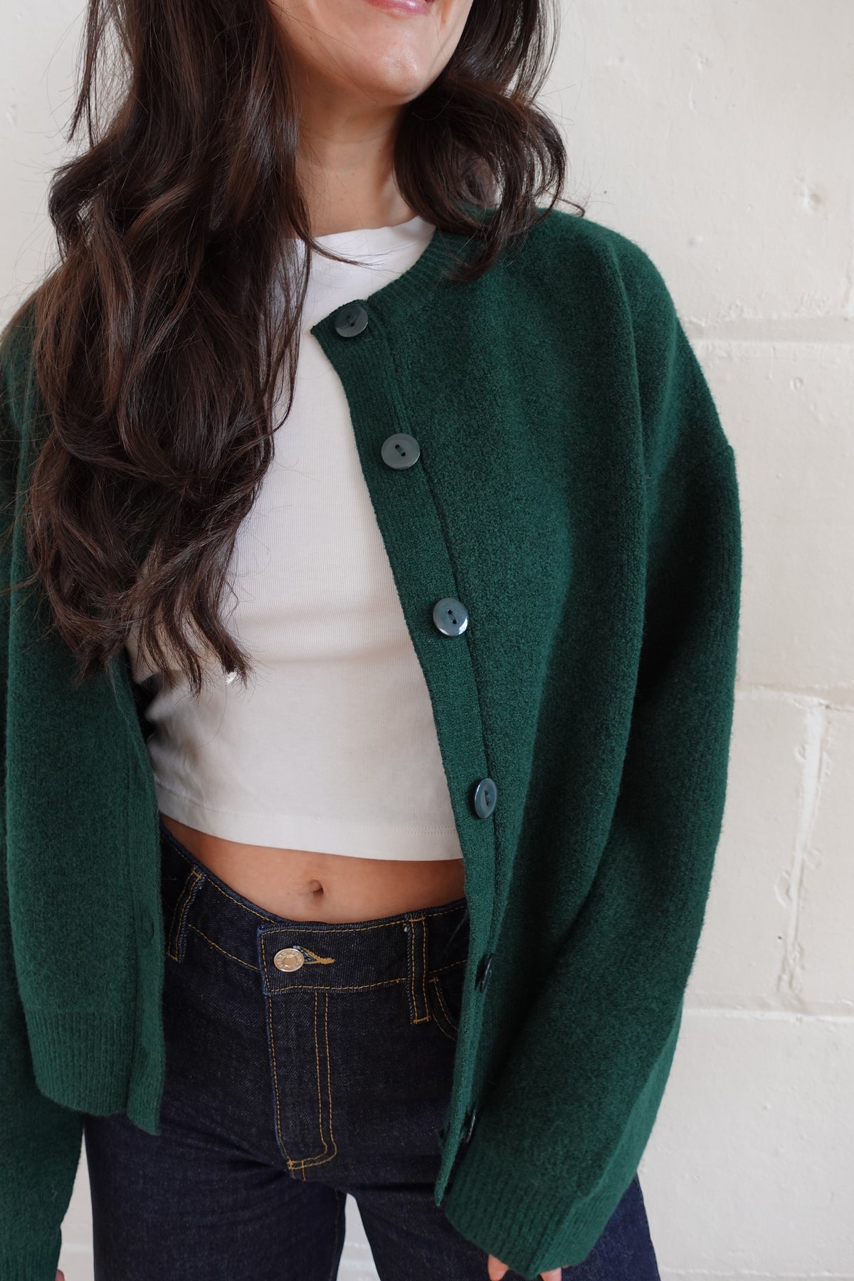 payton cardigan forest green