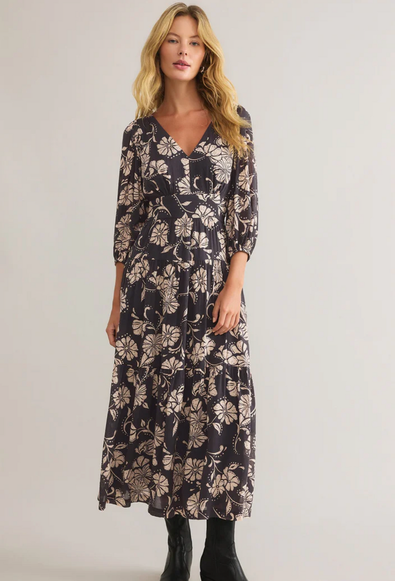 adelina ari floral midi dress