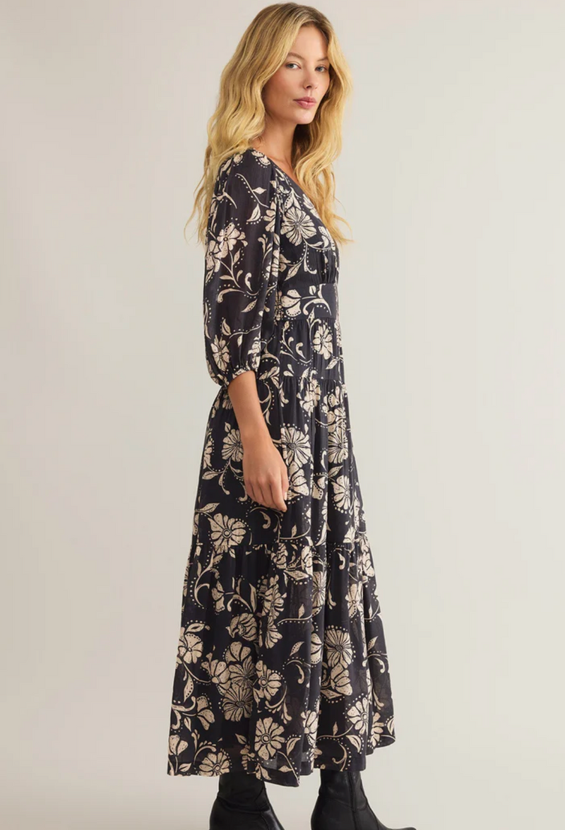 adelina ari floral midi dress