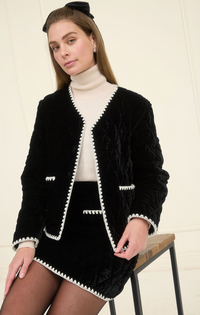 velvet quilted contrast set