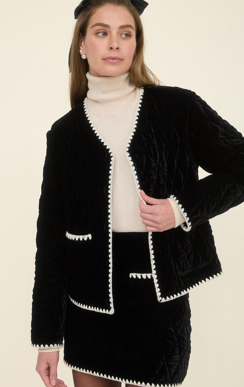 velvet quilted contrast set