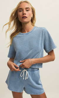 becca knit denim sweatshirt