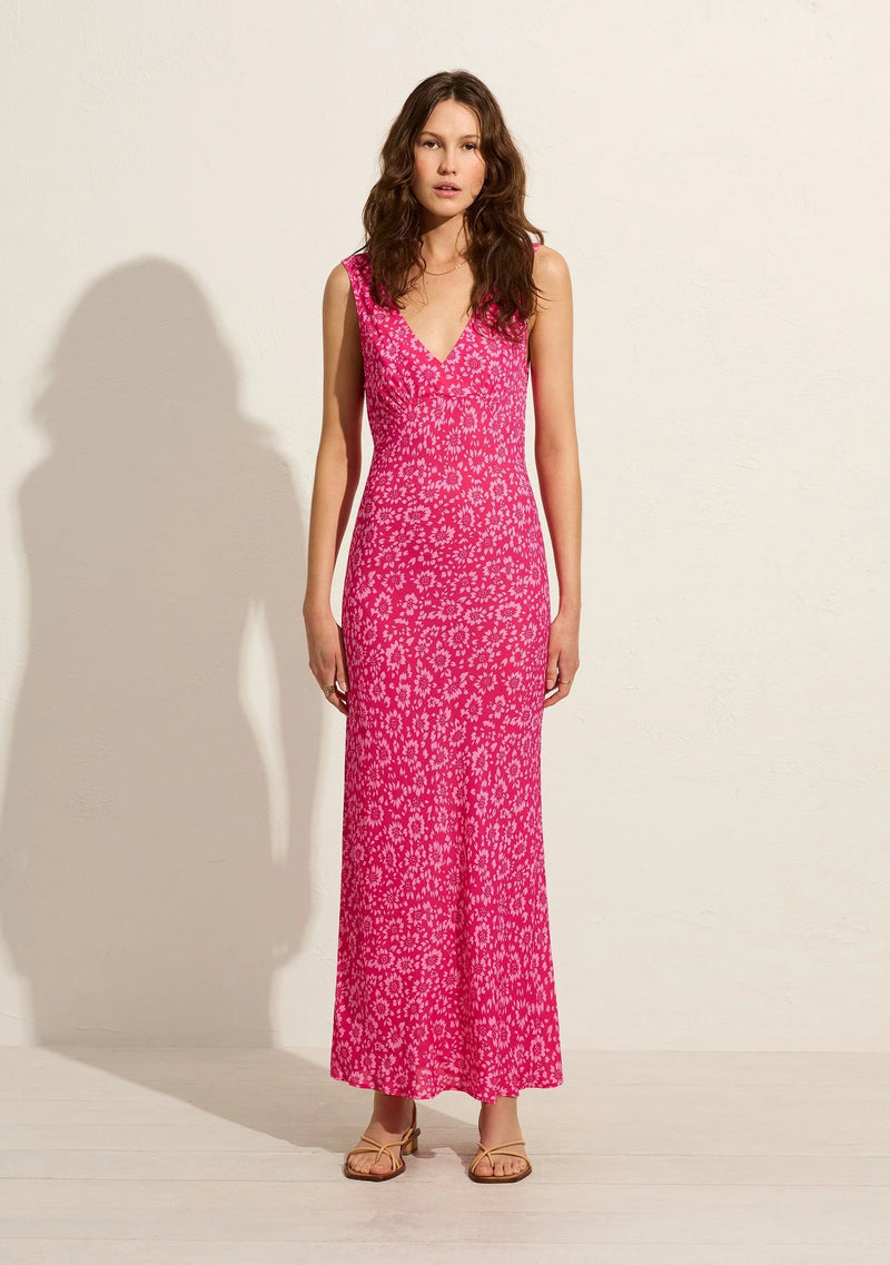 solne pink tiered maxi dress 'Selene' Tiered Maxi Dress