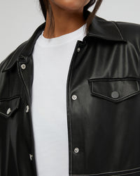 vegan leather western jacket