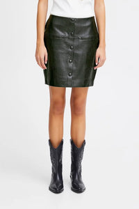 faux leather mini skirt