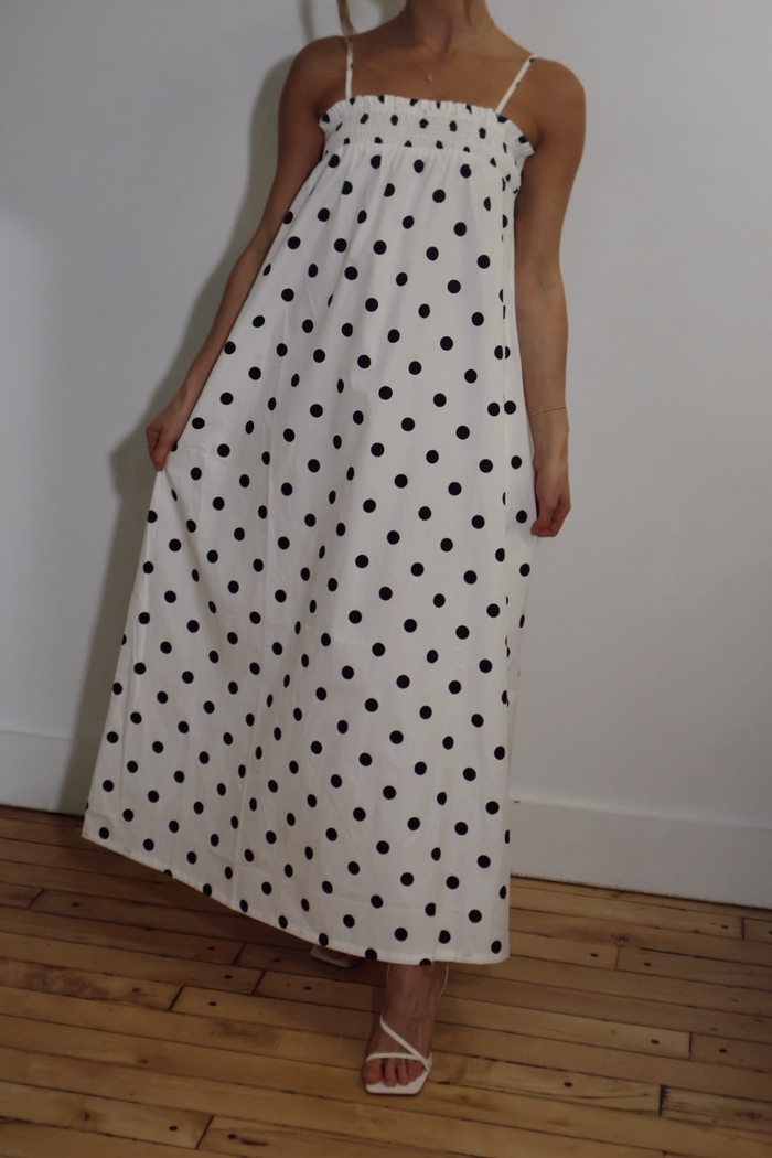 polka dot maxi dress