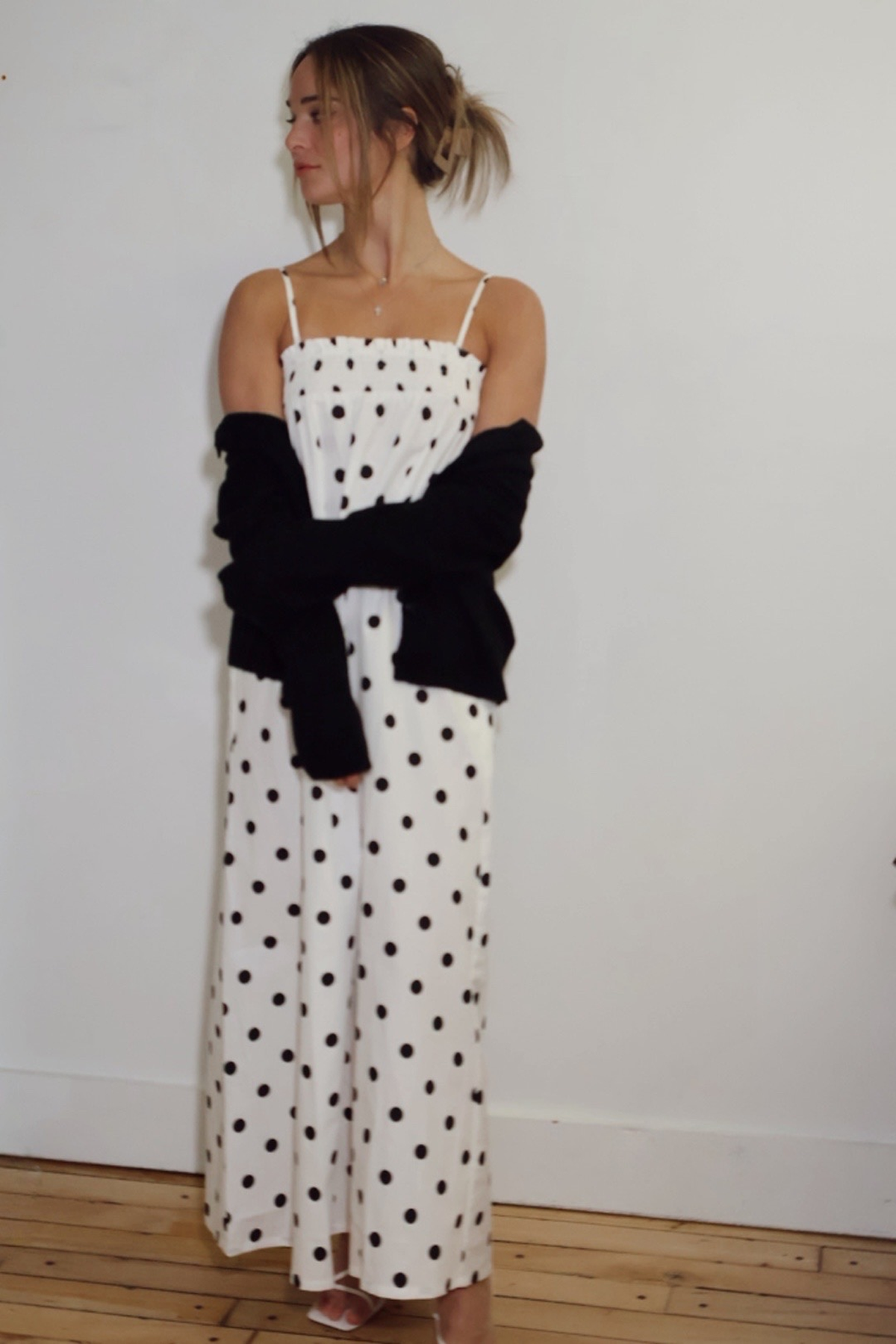 polka dot maxi dress